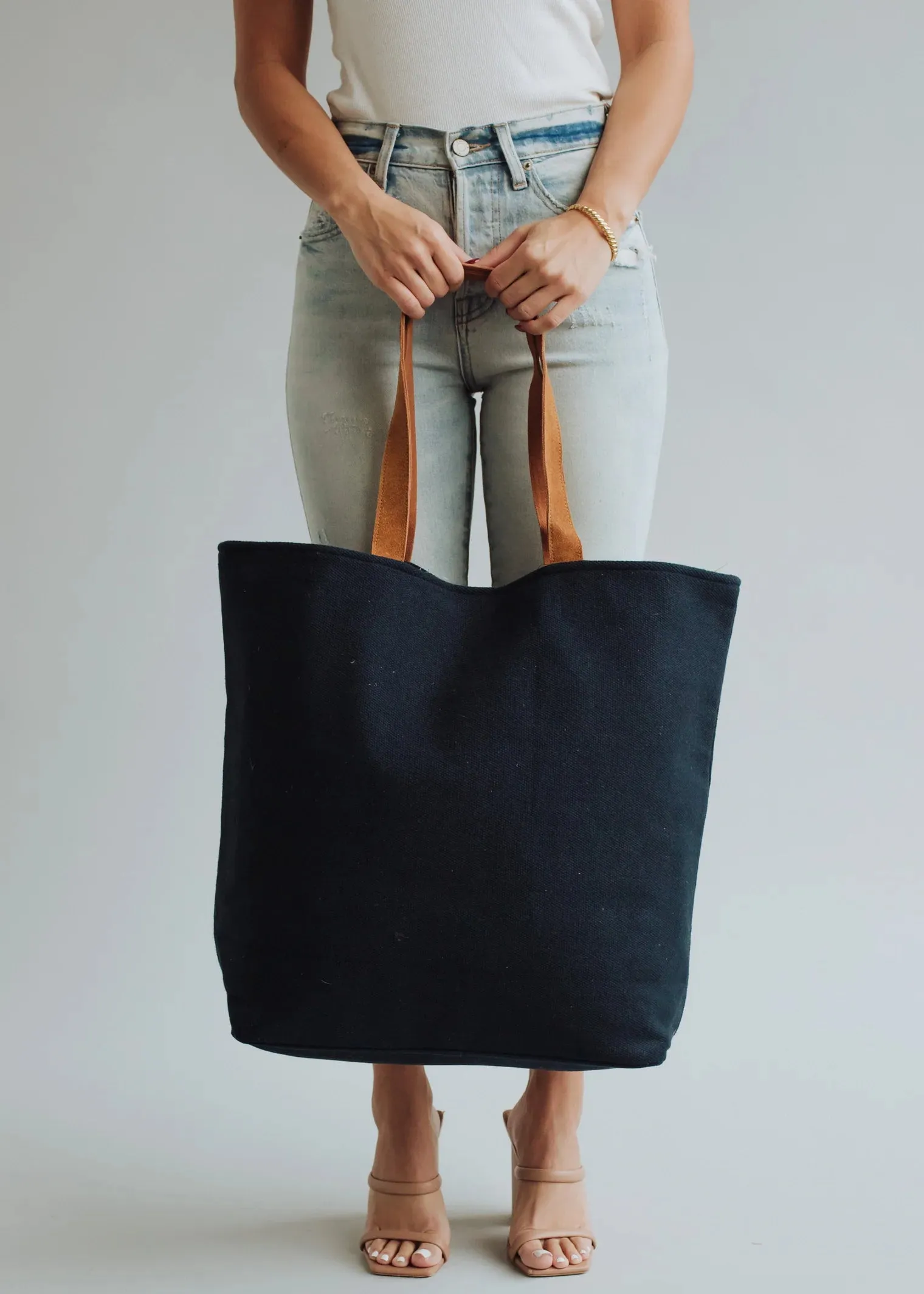 Drink on the Lake Canvas Tote - Navy