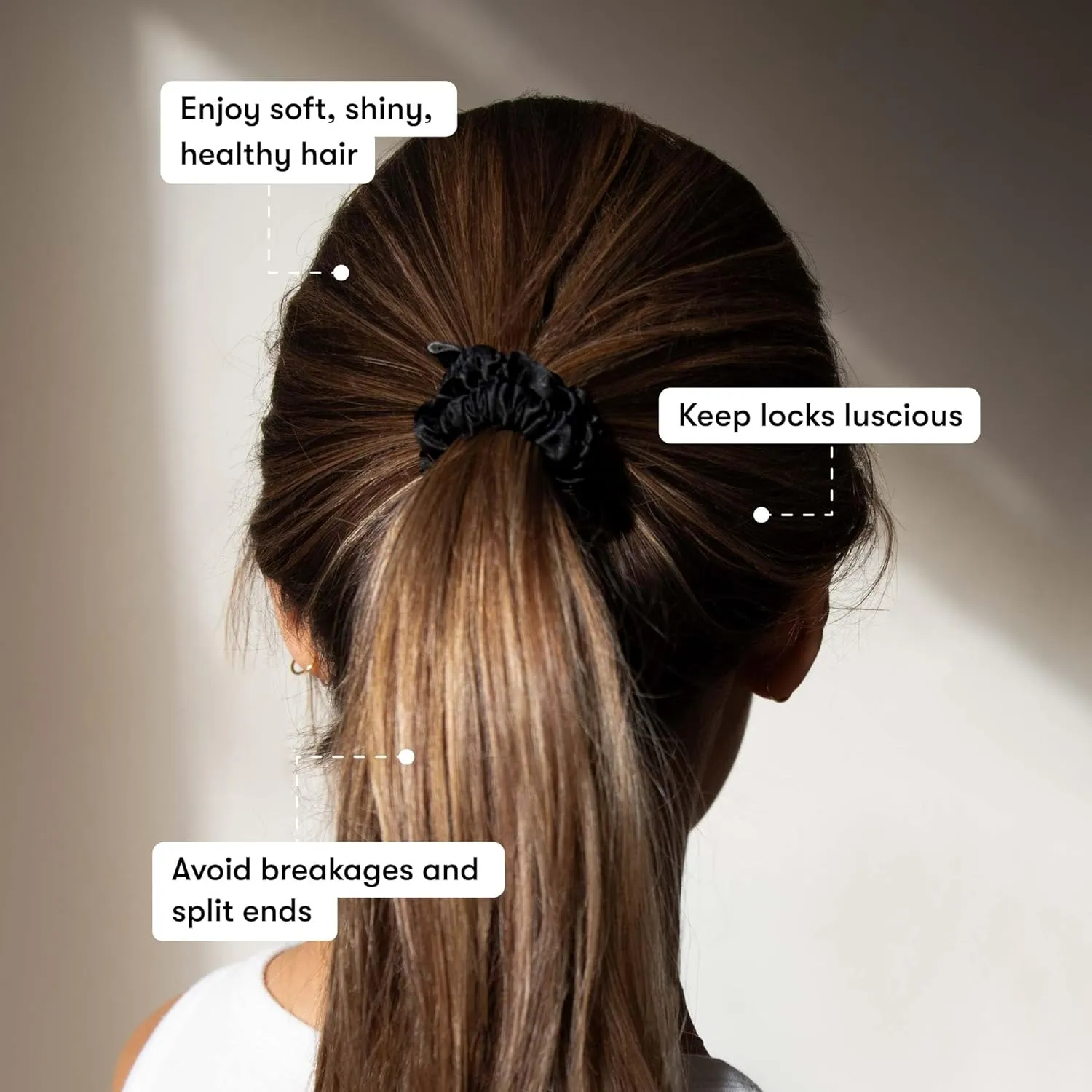 Drowsy Luxury Skinny Silk Scrunchies - Small Mulberry Silk Hair Scrunchies, No Damage Hair Ties to Protect Hair Health & Maintain Moisture - All Hair Types - Pack of 6 (Black Jade)