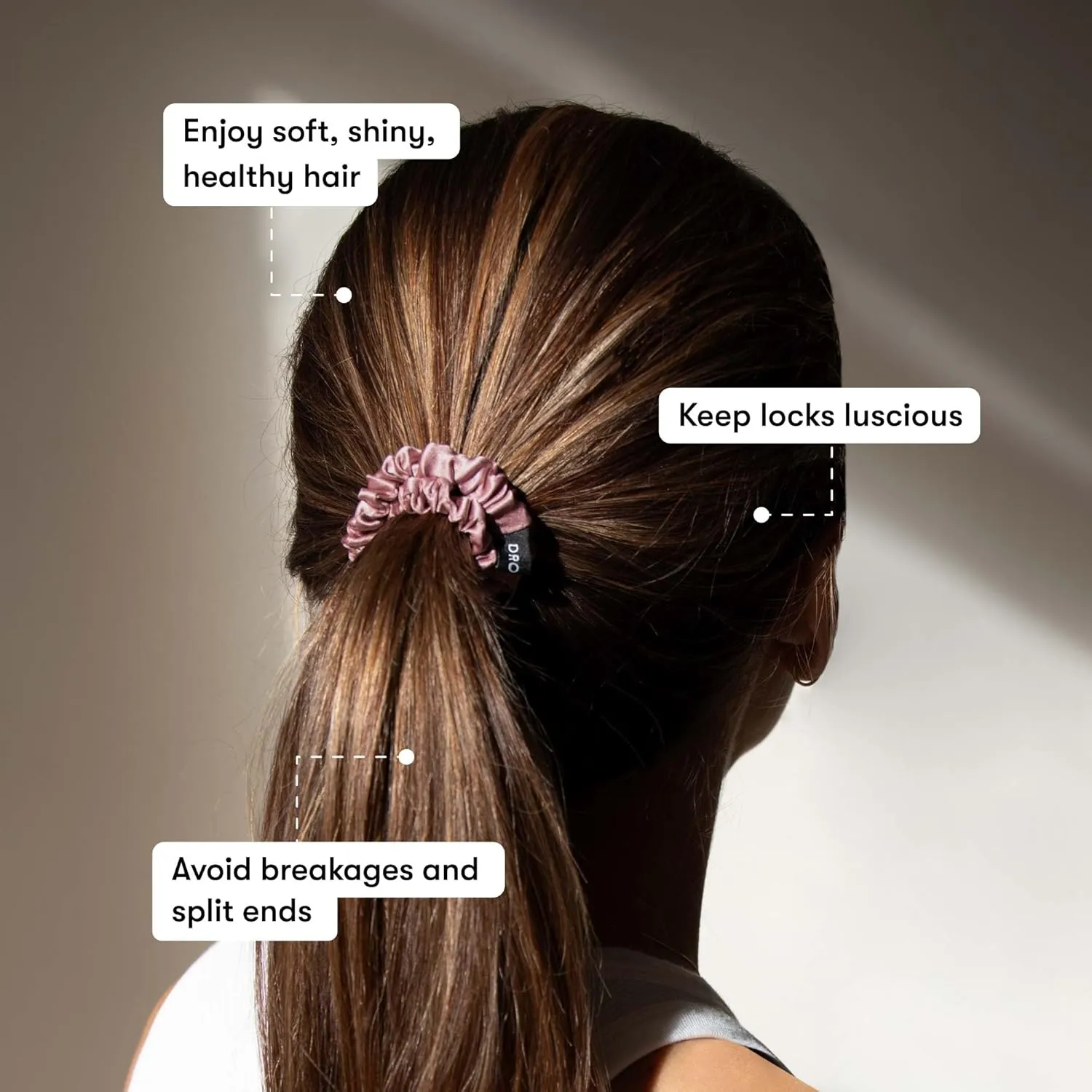 Drowsy Luxury Skinny Silk Scrunchies - Small Mulberry Silk Hair Scrunchies, No Damage Hair Ties to Protect Hair Health & Maintain Moisture - All Hair Types - Pack of 6 (Rose, Gold & Black)