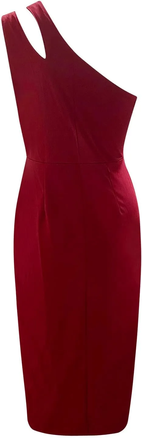 Elegant Dresses for Women One Shoulder Sleeveless Hollow Out Midi Skirts Casual Round Neck Dress Cocktail Business