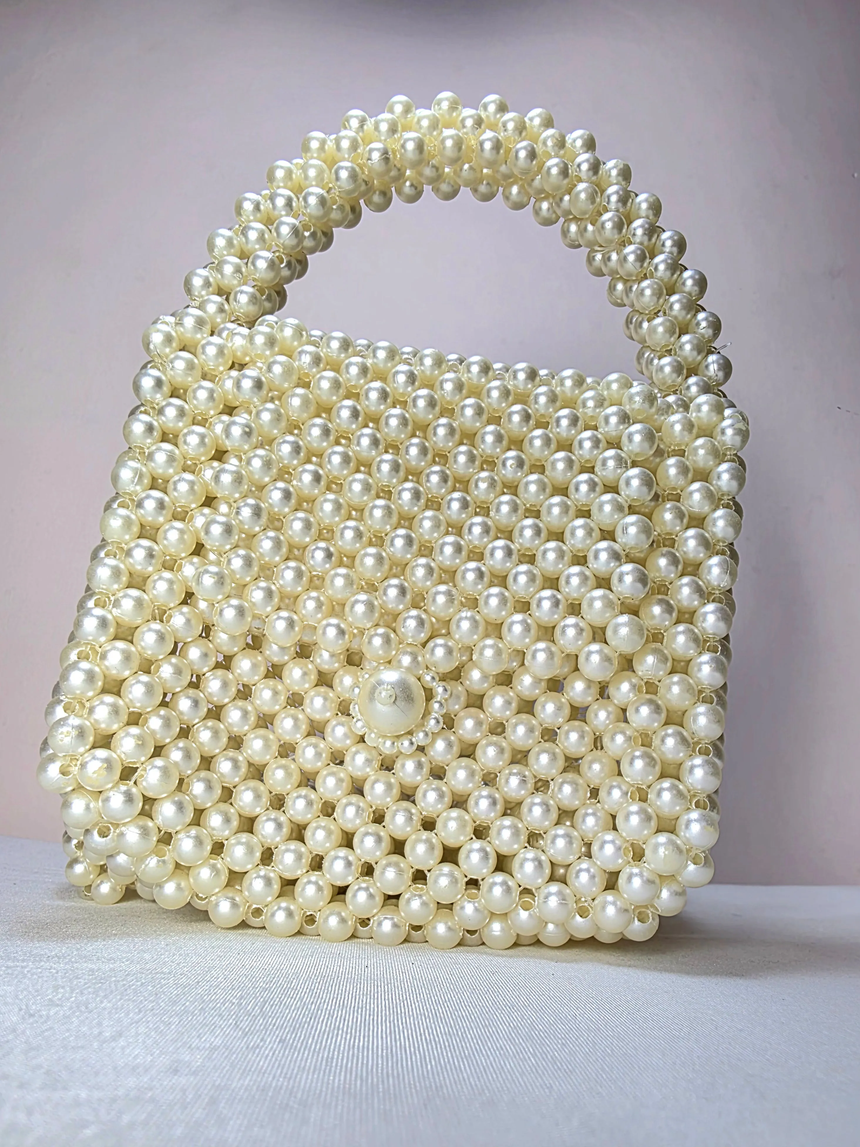 Elegant Pearl Beaded Handbag - MINI