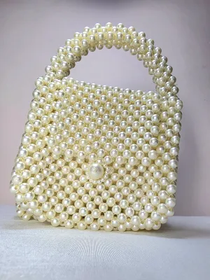 Elegant Pearl Beaded Handbag - MINI