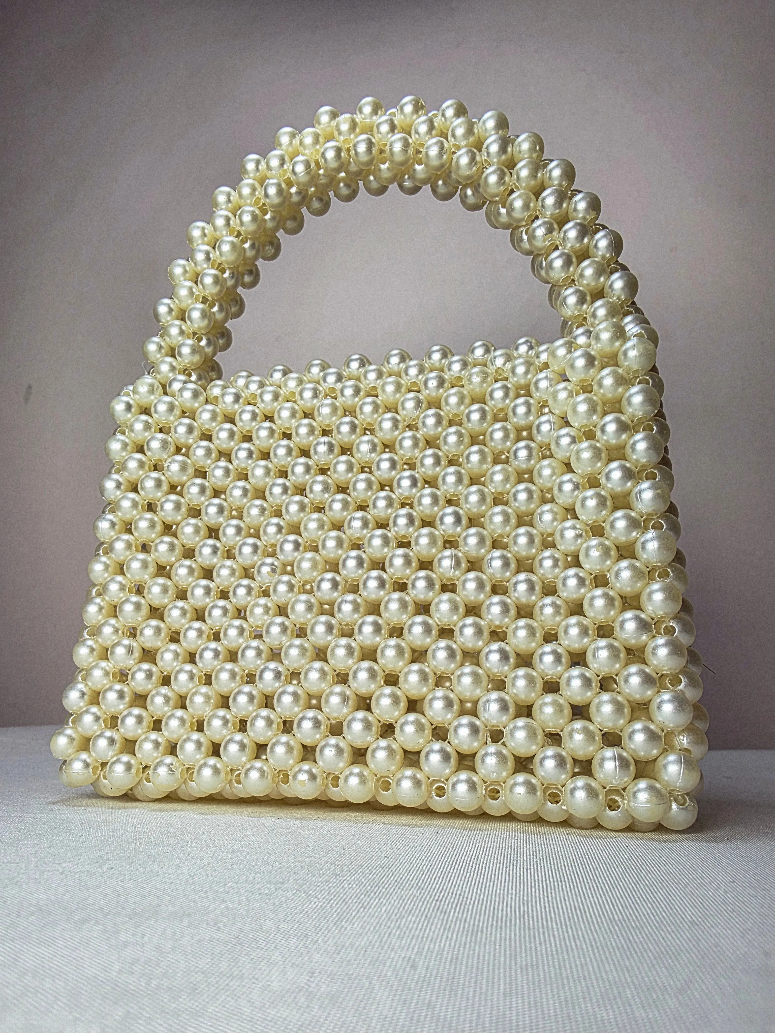 Elegant Pearl Beaded Handbag - MINI