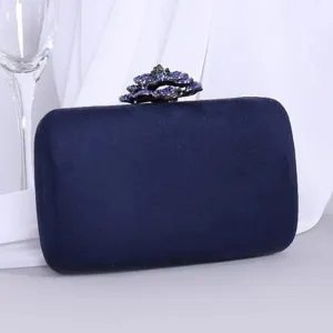 Elegant Pink Blue Velvet Bridesmaid Clutch Bag