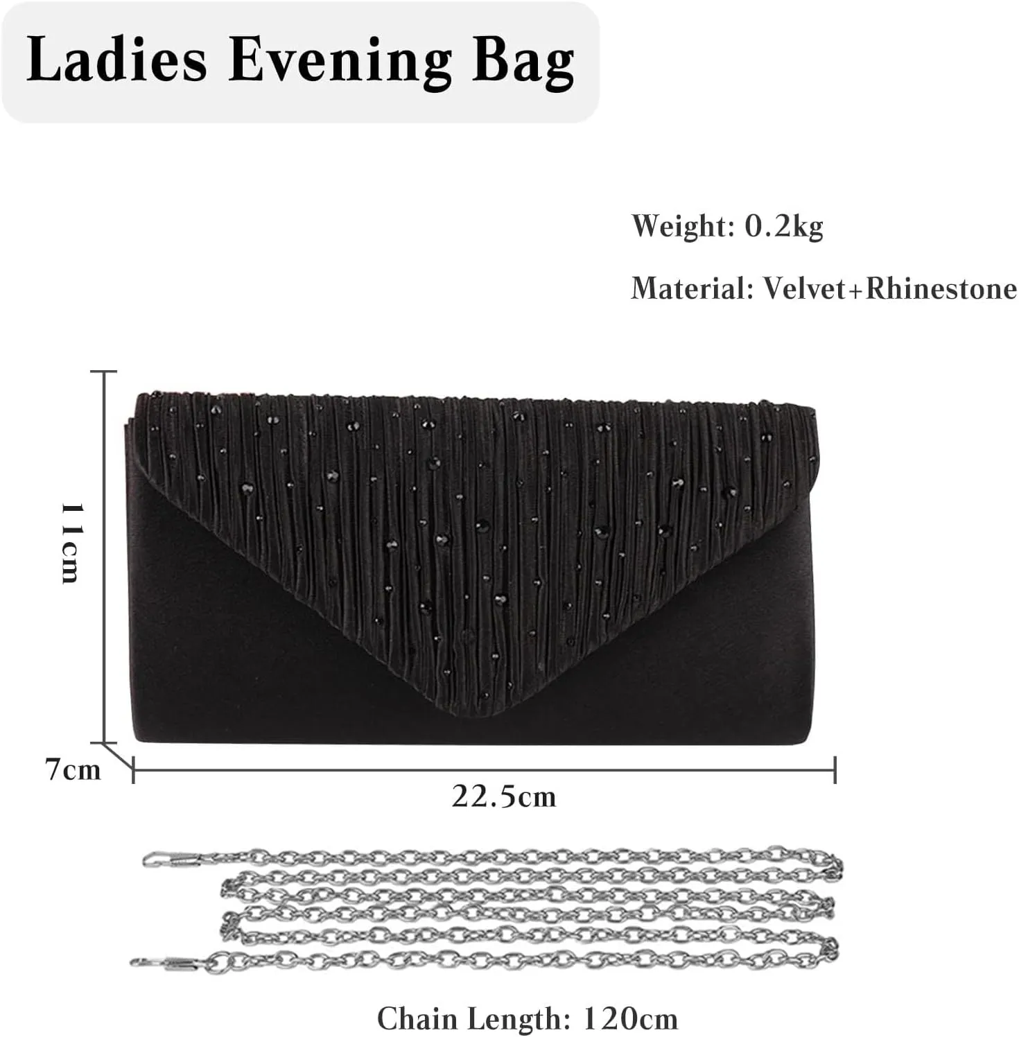 Elegant Shoulder Glitter Crossbody Evening for Women Rhinestone Clutch Envelope Handbag Bridal Wedding Purse