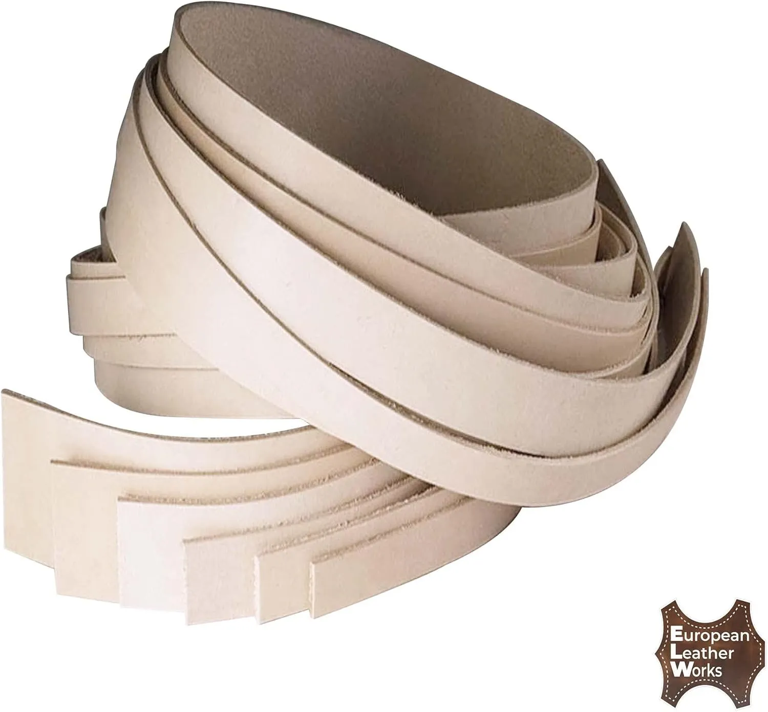 ELW Leather Blank Belt | 5-6 Oz. (2-2.4mm) Thickness | Size: 2-3/4"x84" (6.9x213cm) | Cowhide Vegetable Tanned | Full Grain Strip, Strap | Ideal for DIY Belts for Tooling, Crafting, Stamping, Dyeing