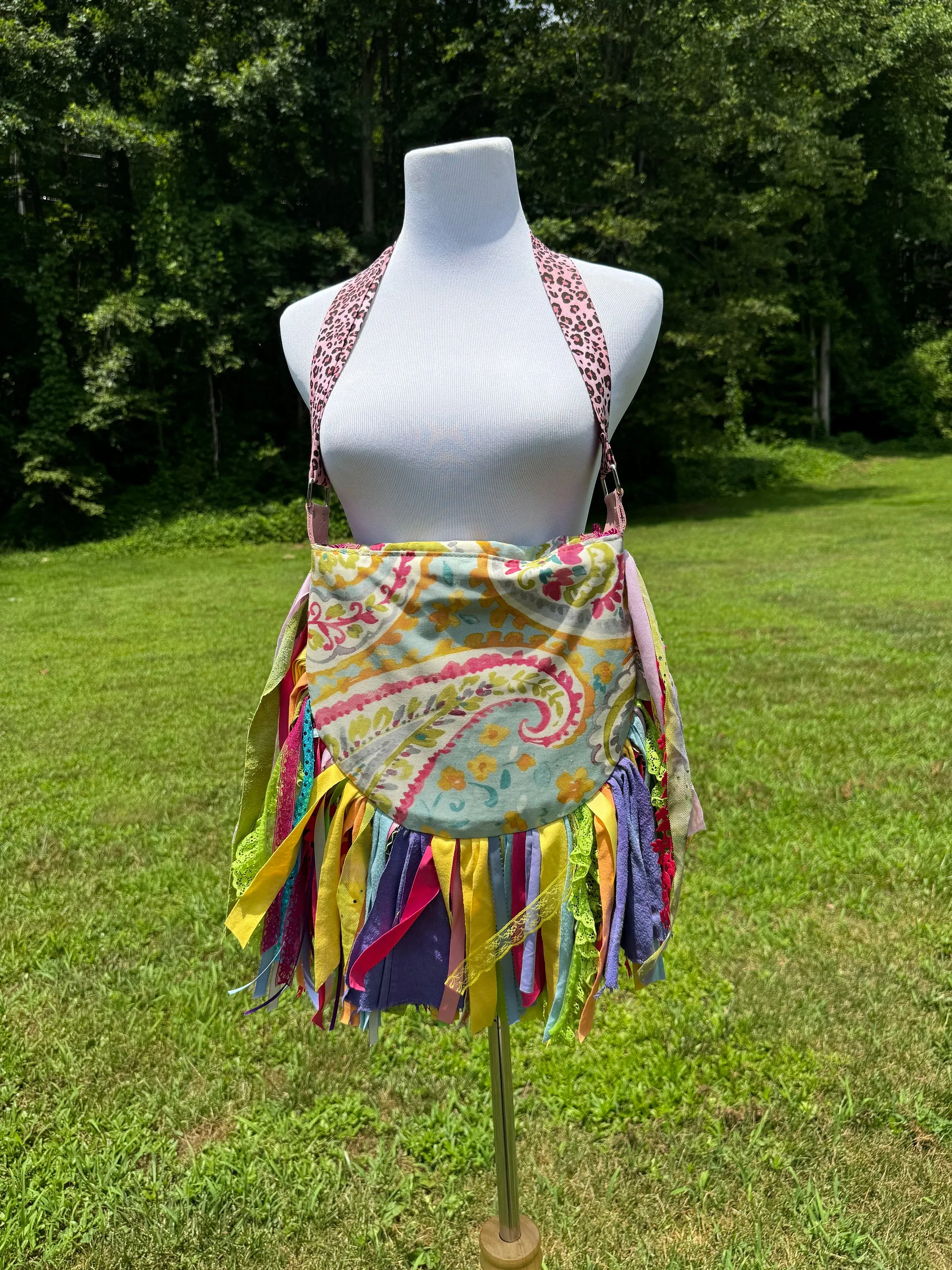Embellished Brightly Colored Lace Fringe Purse - Boho Handbag, Hippie Style with a Chic Twist