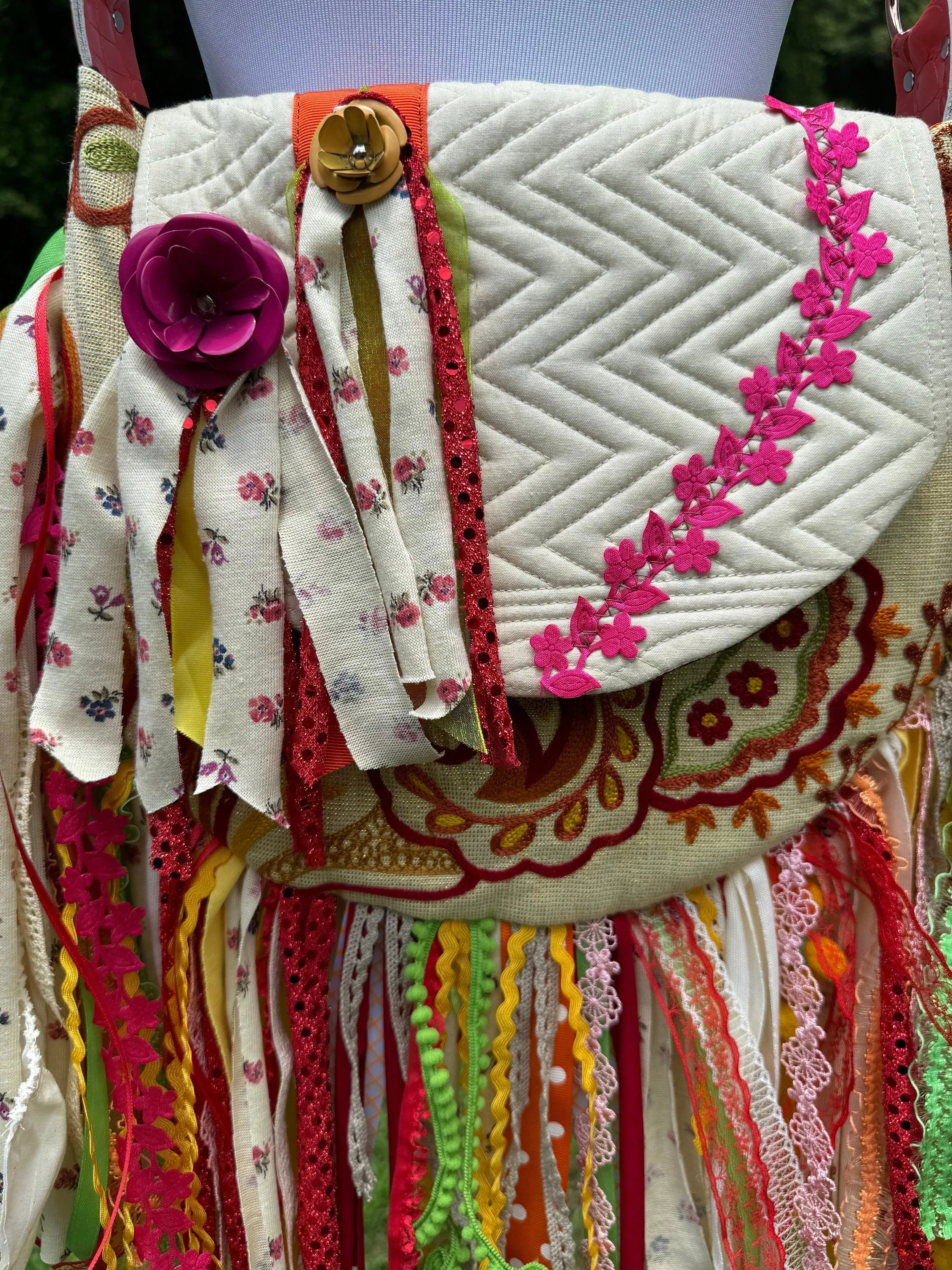 Embellished Brightly Colored Lace Fringe Purse - Boho Handbag, Hippie Style with a Chic Twist