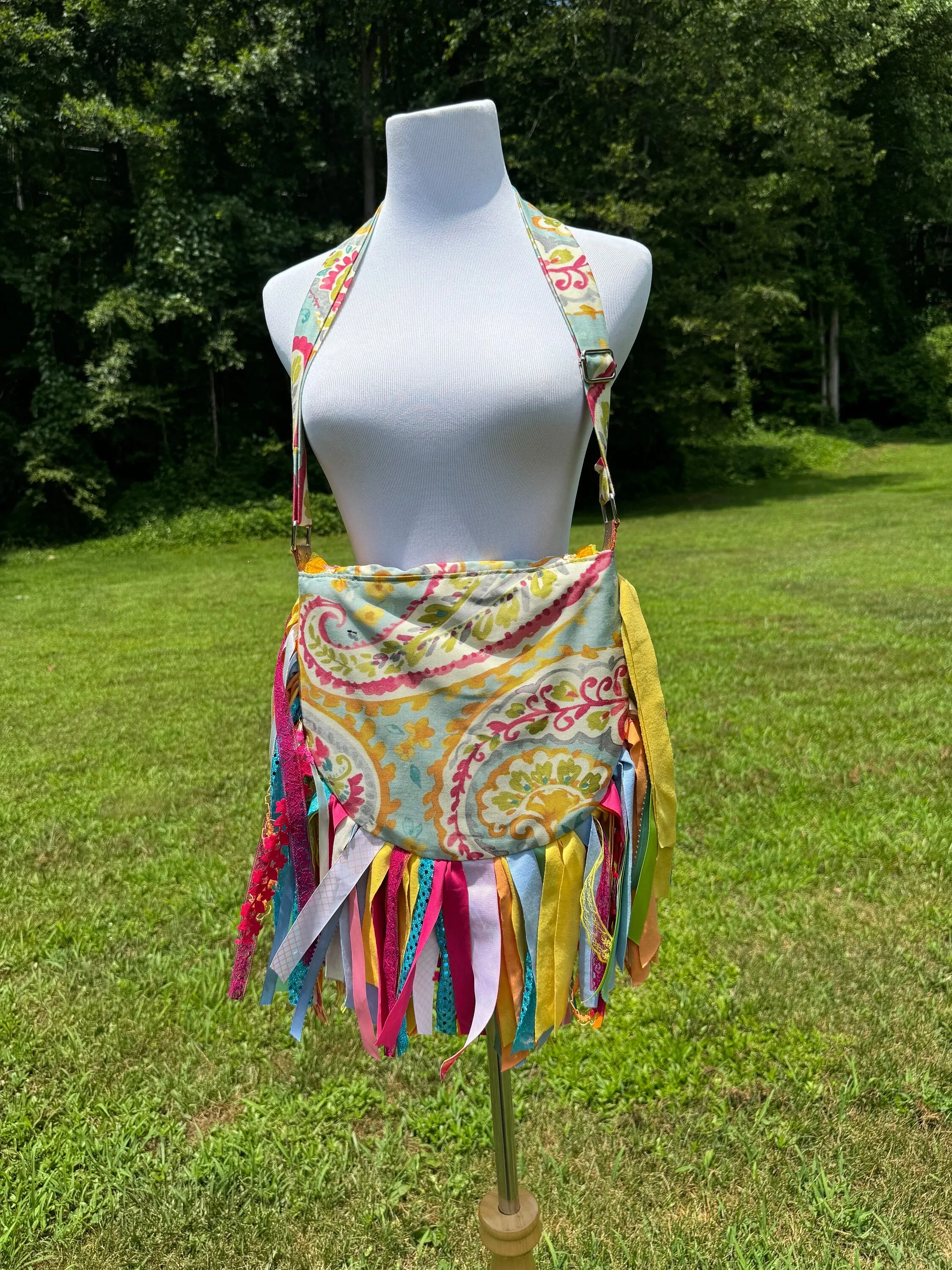 Embellished Lace Fringe Purse - Boho Handbag, Hippie Style with summer Island Vibes.