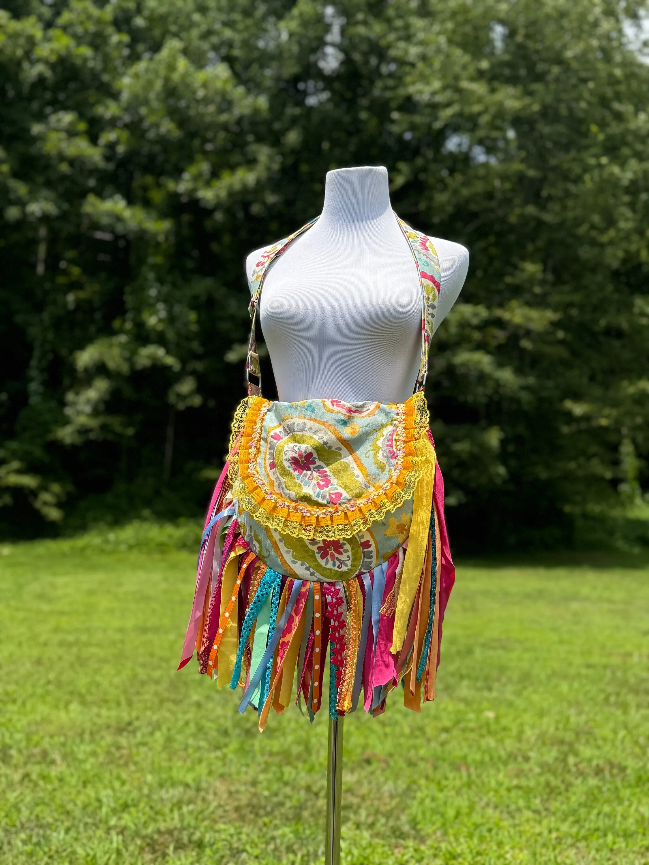 Embellished Lace Fringe Purse - Boho Handbag, Hippie Style with summer Island Vibes.