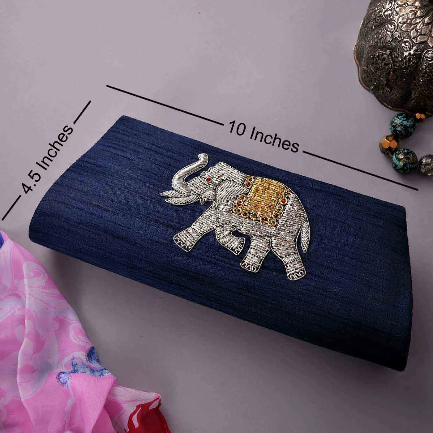 Embellished Zari Work Clutch