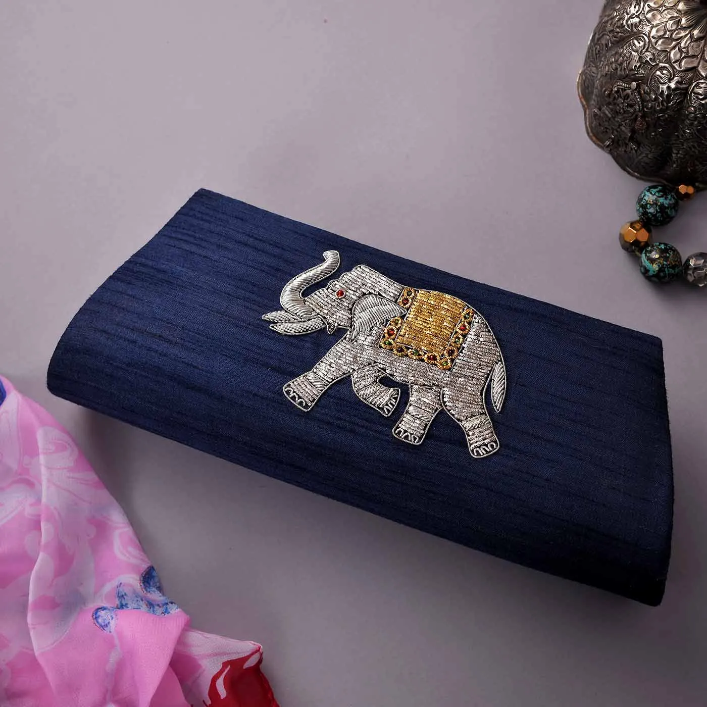 Embellished Zari Work Clutch