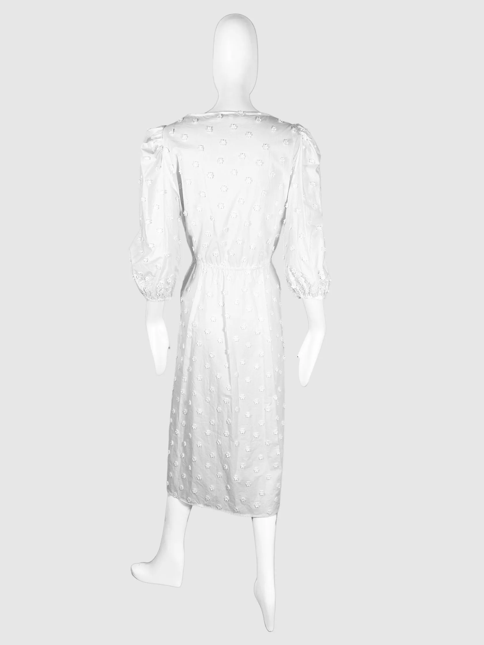 Embroidered Floral Midi Dress - Size 42