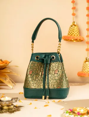 Emerald Green Meher Bucket Bag