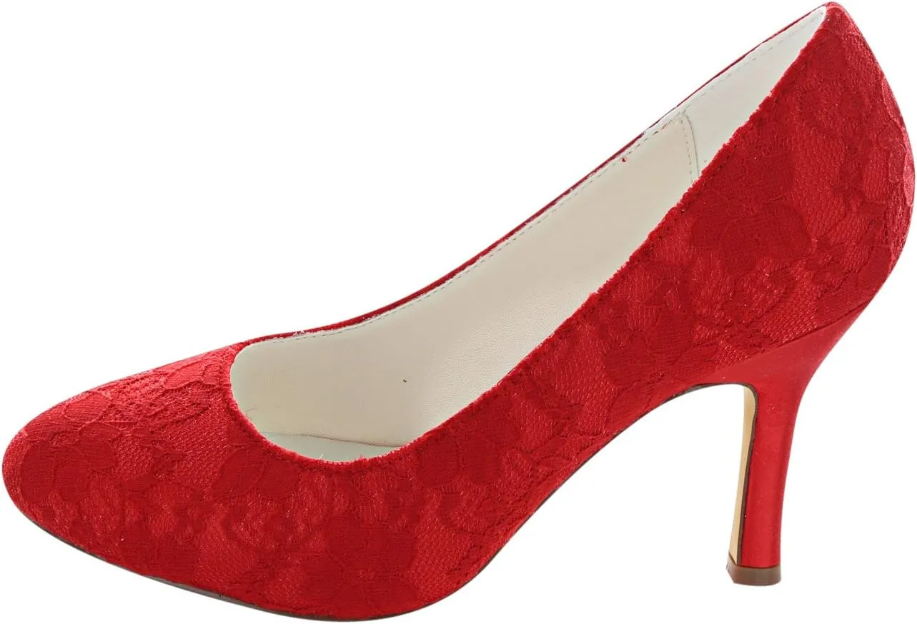 Emily Bridal Red Bridal Pumps Chic Satin Wedding Heels for Women