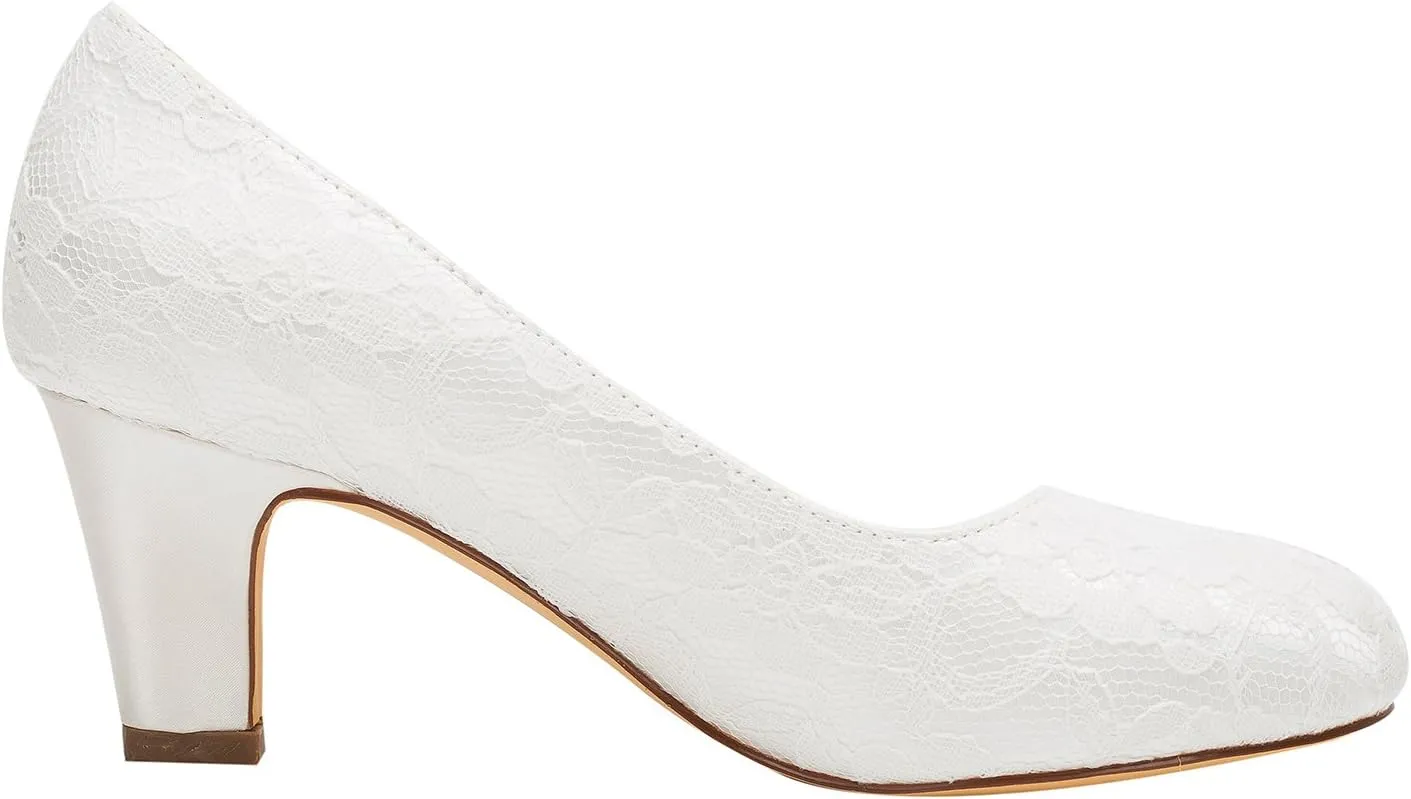 Emily Bridal Wedding Shoes Women's Silk Like Satin Stiletto Heel Closed Toe Pumps