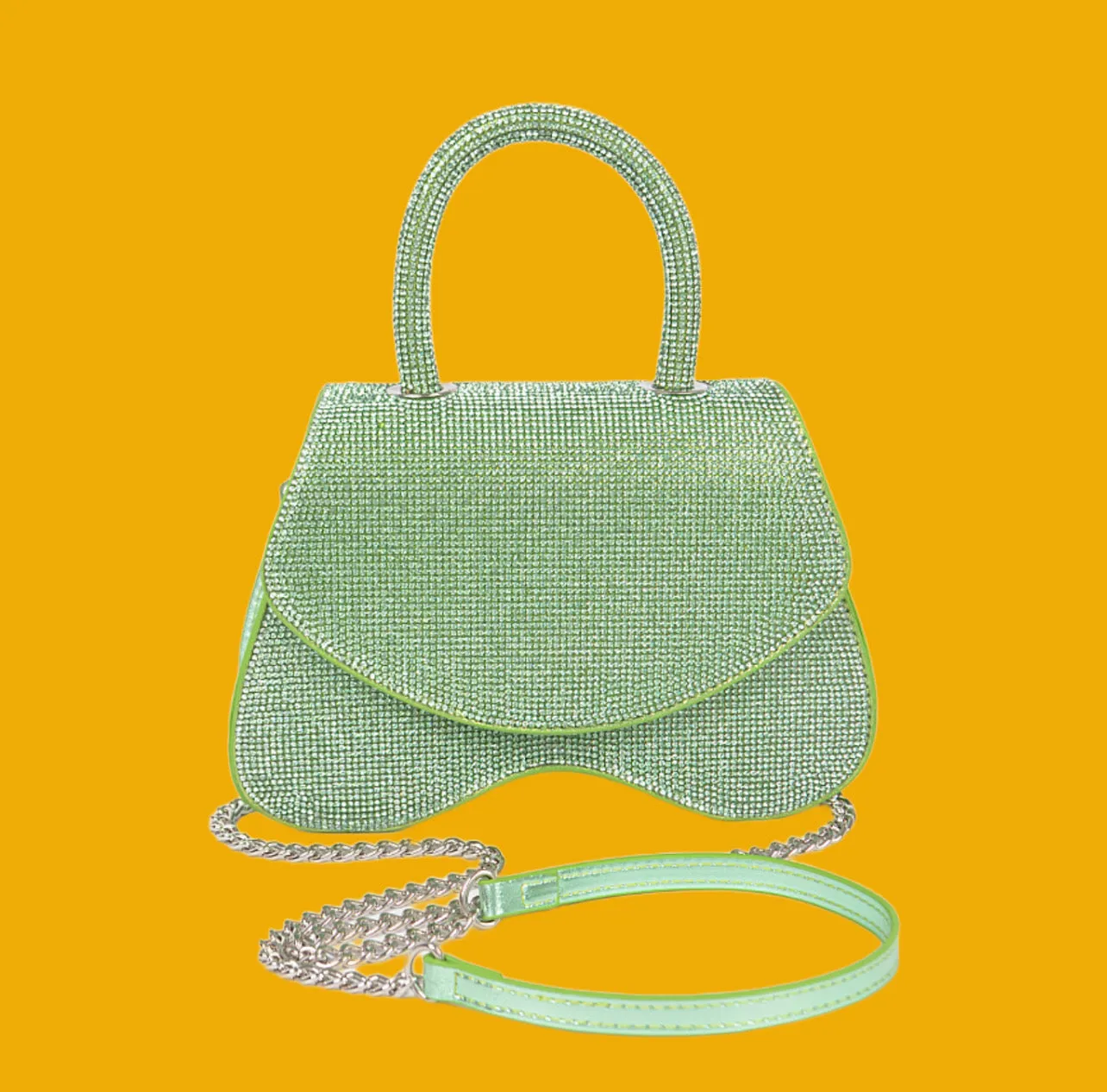 Envy Me Green Crystal Bag