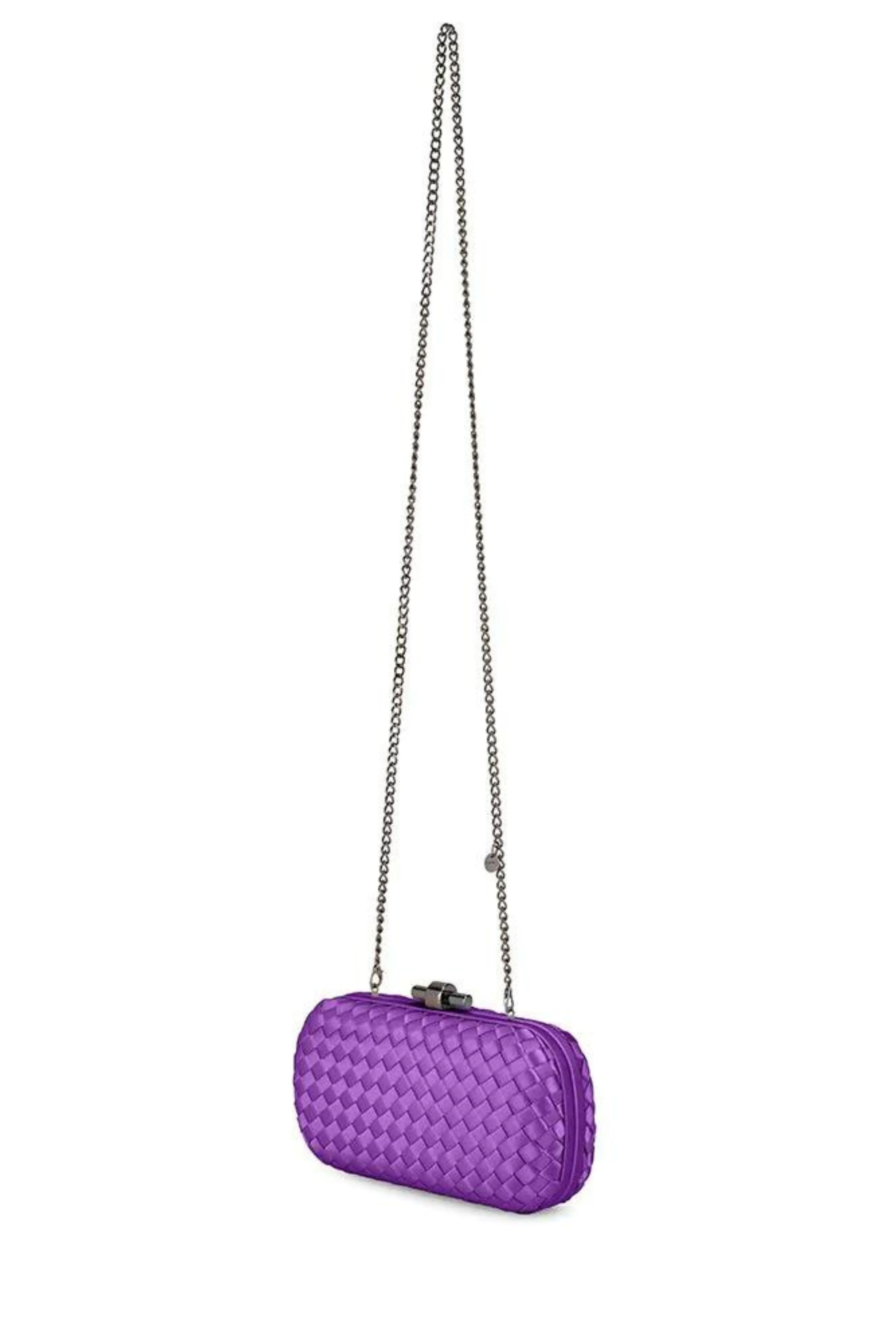 Evelyn Woven Clutch - Royal Purple