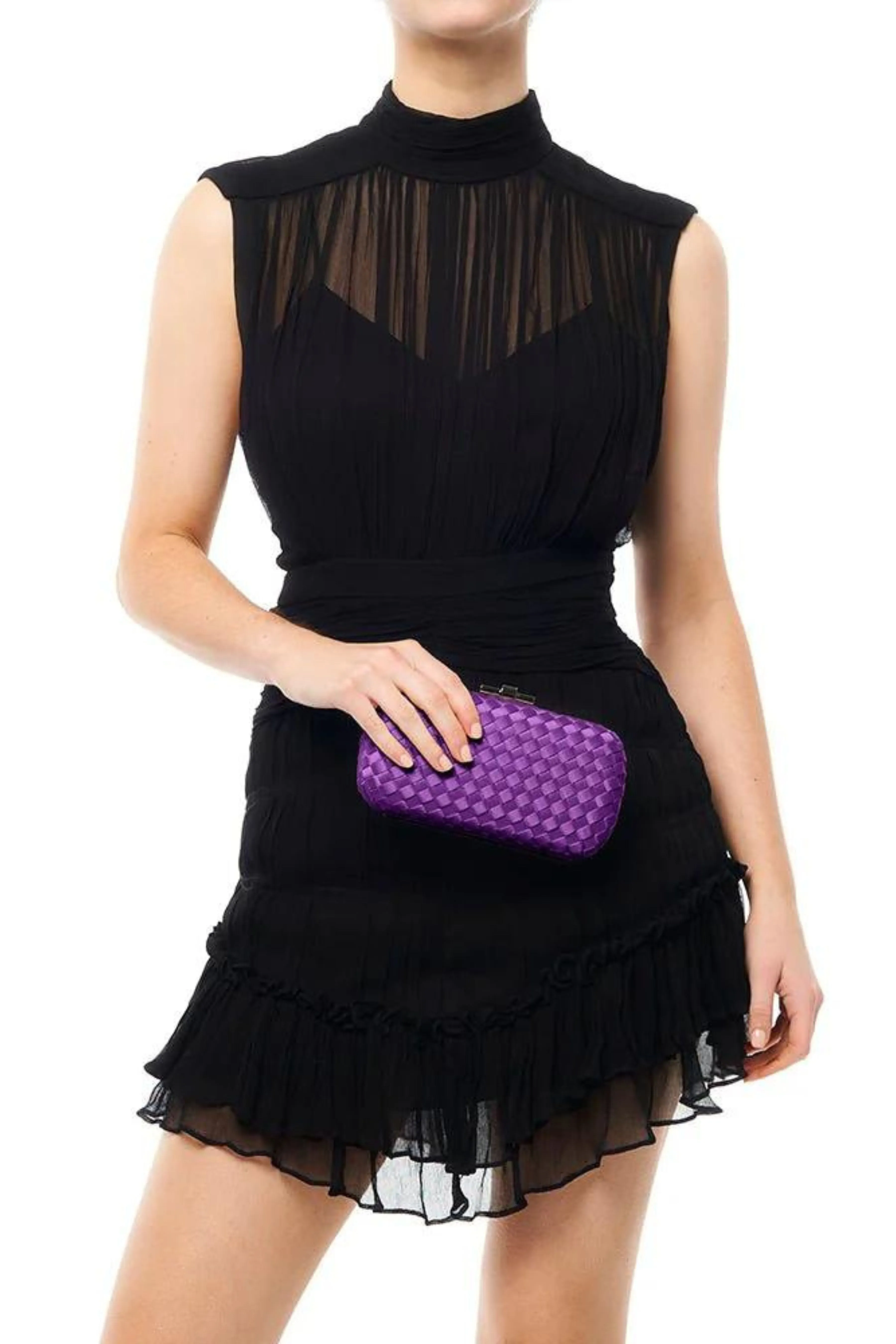 Evelyn Woven Clutch - Royal Purple