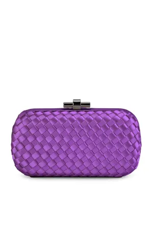 Evelyn Woven Clutch - Royal Purple