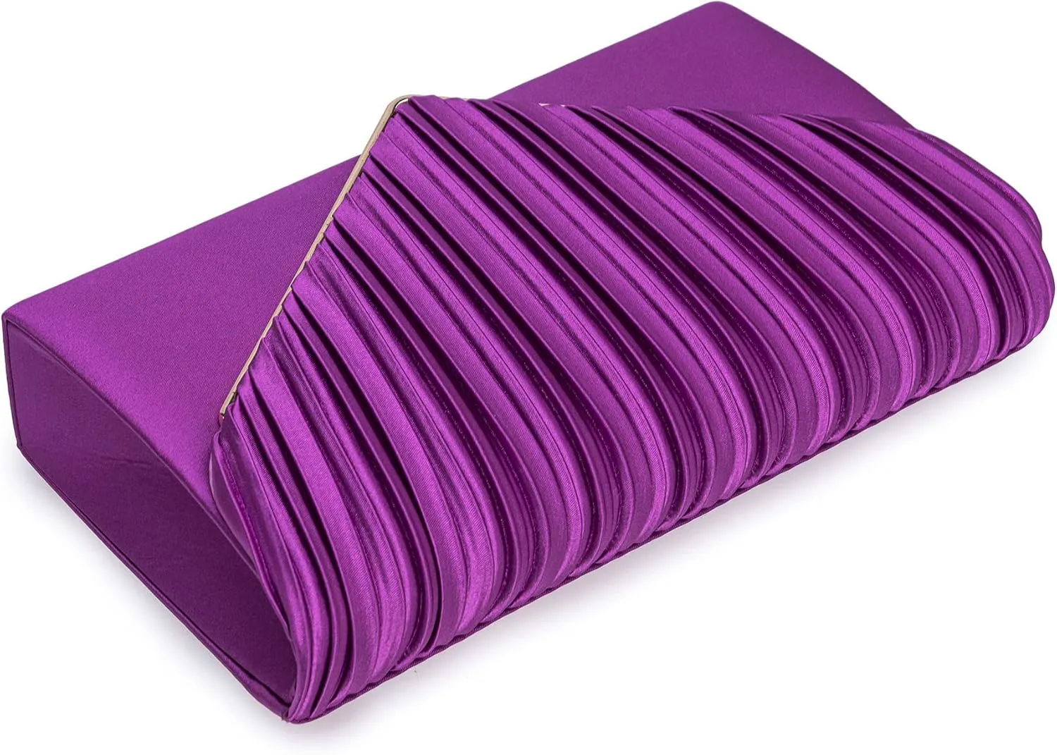 Evening Bag Elegant Women Party Handbag Pleated Satin Clutch for Wedding/Prom/Formal Events