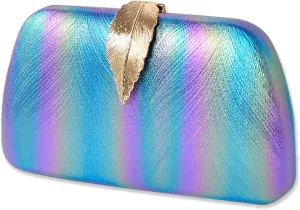 Evening Bag for Women Small Clutch Purses with Leaf-style Flip Lock Sparkly Glitter Handbag