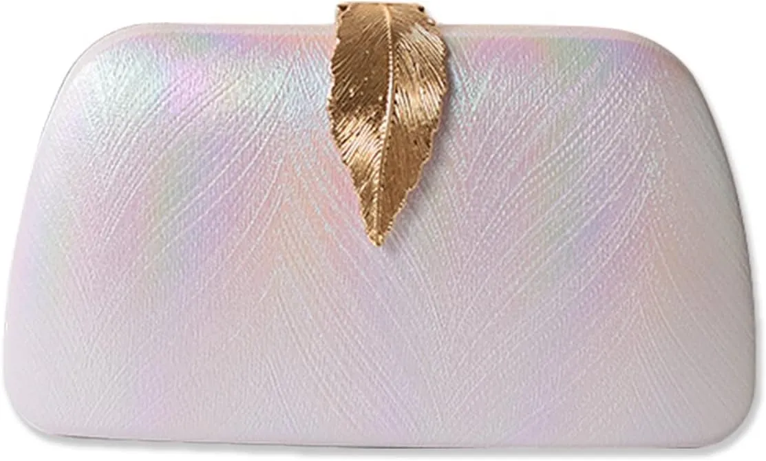 Evening Bag for Women Small Clutch Purses with Leaf-style Flip Lock Sparkly Glitter Handbag