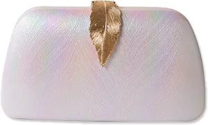 Evening Bag for Women Small Clutch Purses with Leaf-style Flip Lock Sparkly Glitter Handbag