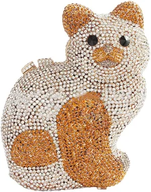 Evening Clutch Bags Bling Cocktail Party Rhinestone Handbag Crystal Cat Shape Crossbody bag