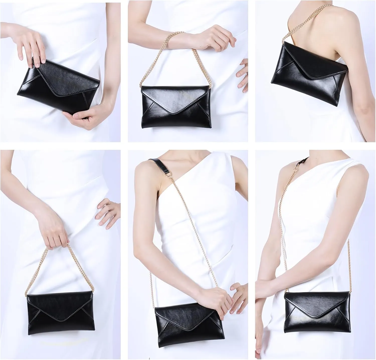 Evening Clutch Purse for Women Small Envelope Crossbody Bag Shiny Shoulder Handbag for Wedding Prom Party Date