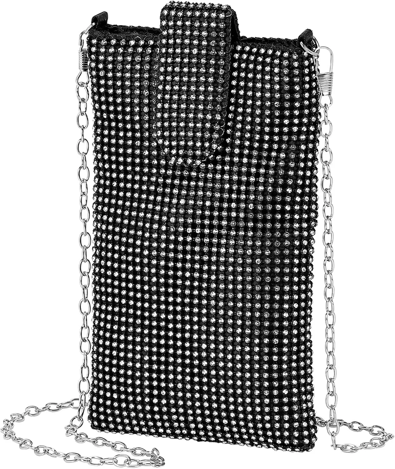 Evening Handbags Clutch Purses for Women, Crossbody Bag Crystal Rhinestone Purse Small Shoulder Bag Sparkly for Wedding Party Black