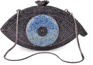 Eye Shape Luxury Crystal Wedding Purses Women Handbags Clutch Evening Bag