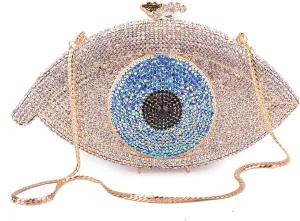 Eye Shape Luxury Crystal Wedding Purses Women Handbags Clutch Evening Bag