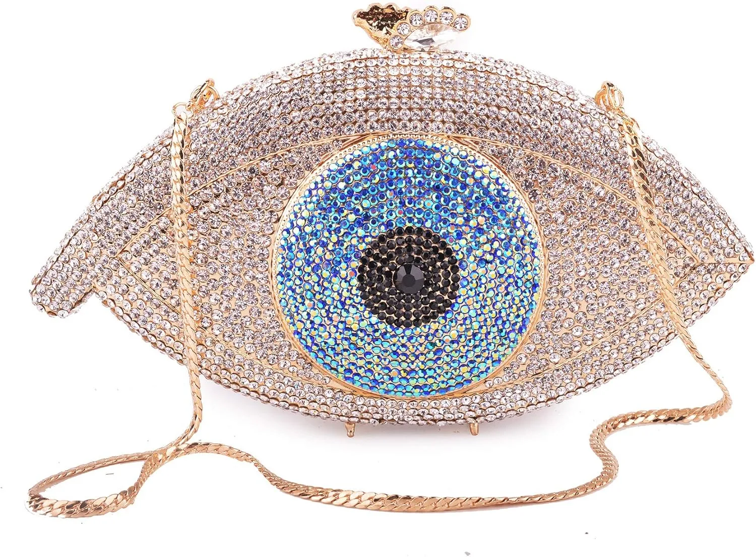 Eye Shape Luxury Crystal Wedding Purses Women Handbags Clutch Evening Bag