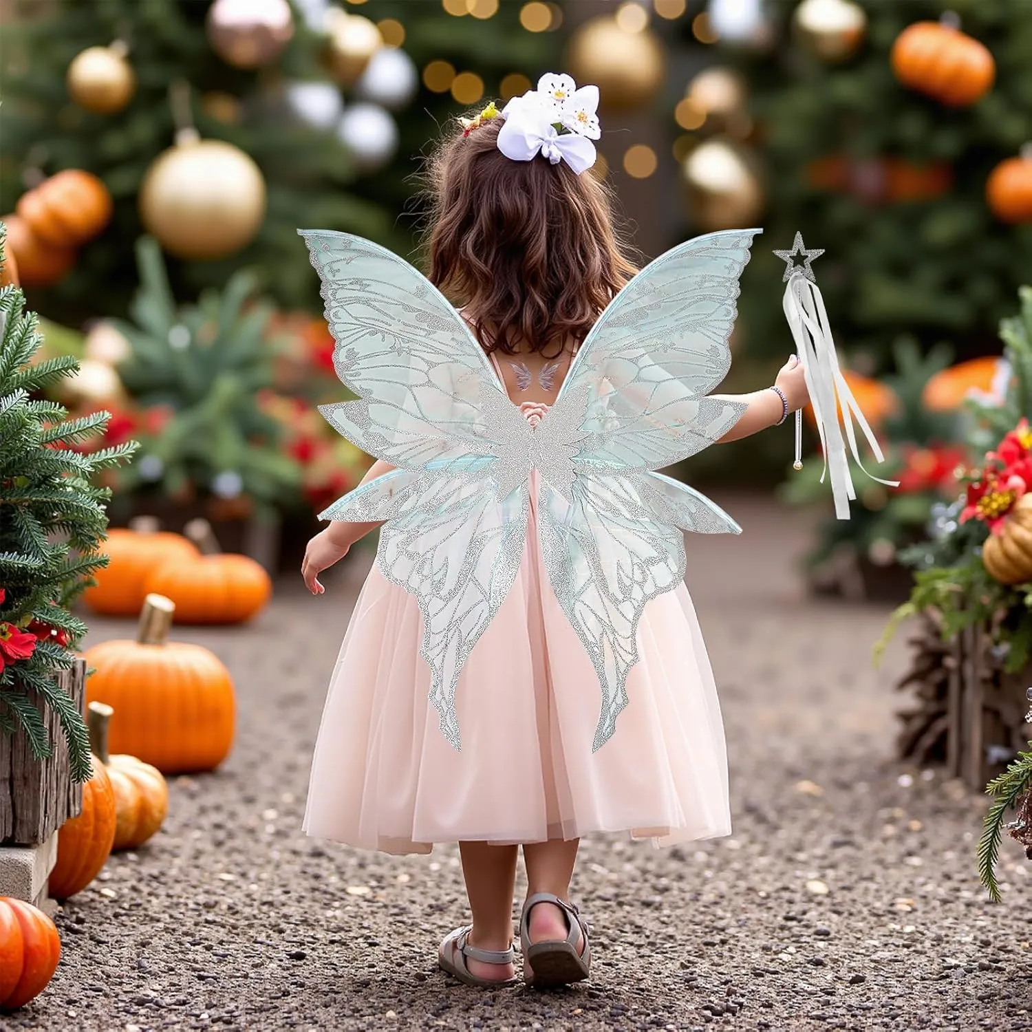 Fairy Wings Costume Set for Adults - Cosplay Accessories with Butterfly Wings for Halloween, Party