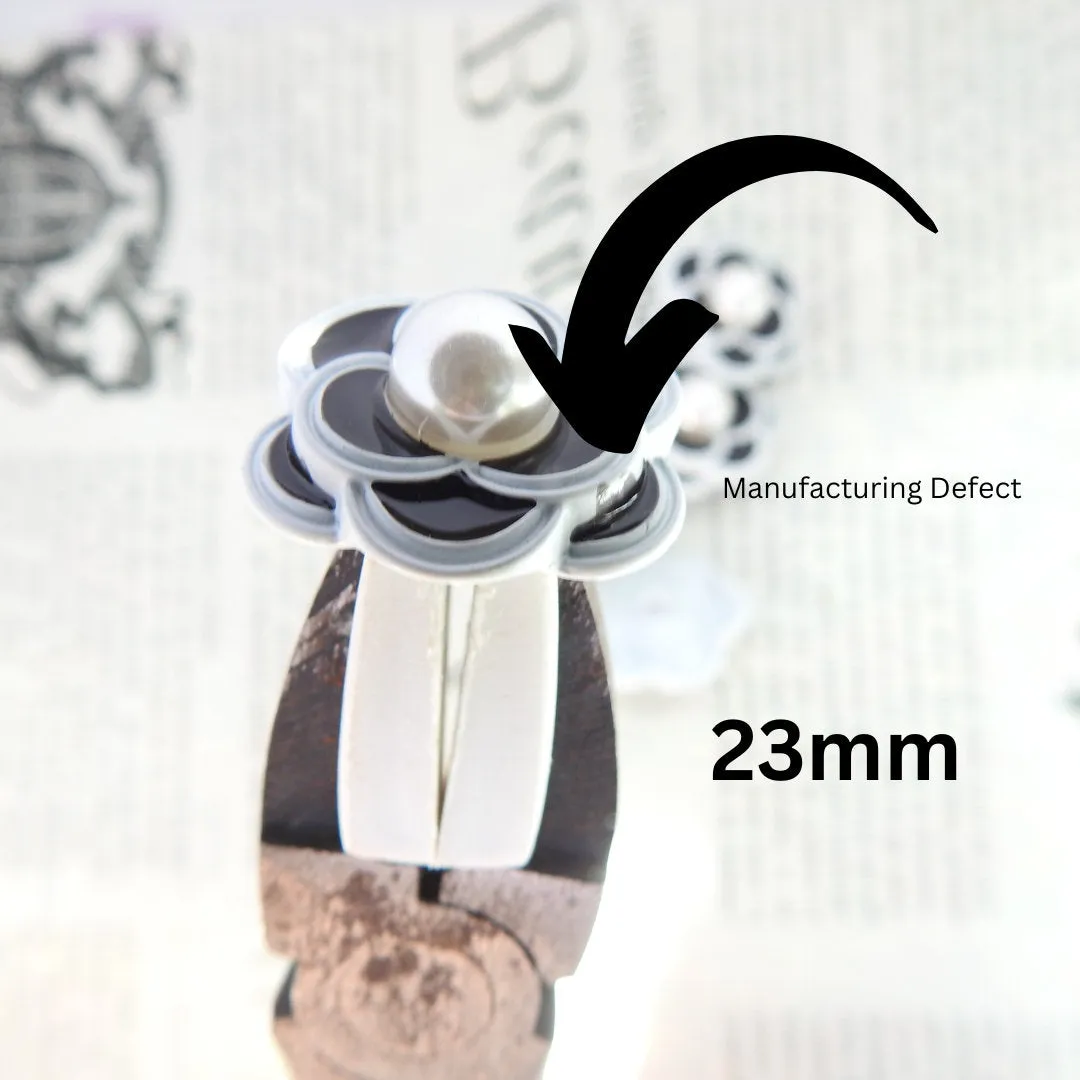 Fancy Camellia Flower Buttons with Pearl
