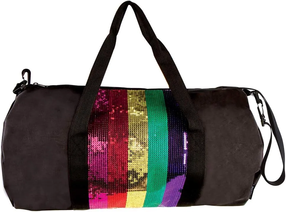 Fashion Angels Style.Lab Rainbow Sequin Stripe Duffel Bag/ Overnight Bag/ Gym Bag