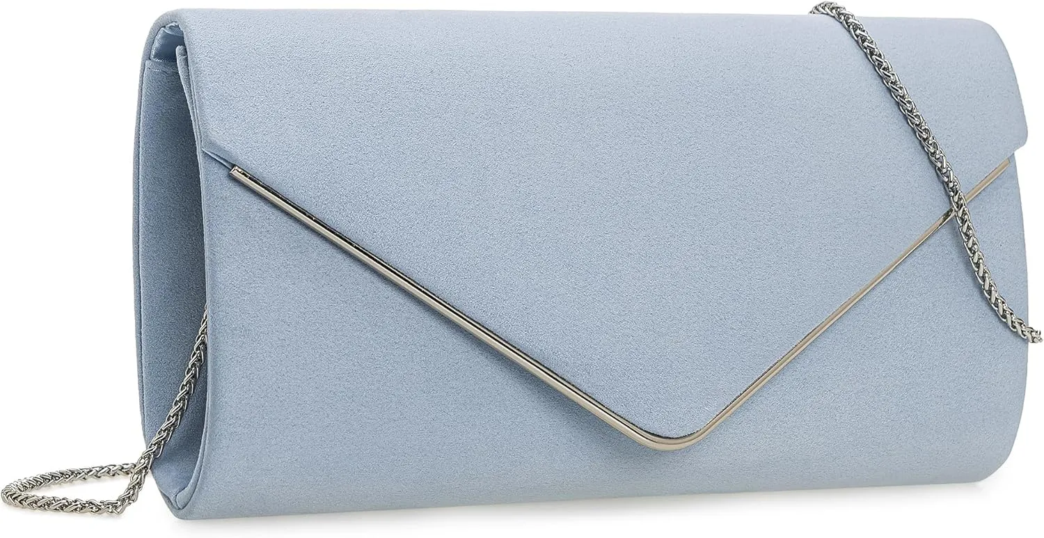 Faux Suede Evening Bag for Women New Classic Velvet Formal Clutch Purse for Prom/Wedding/Black-Tie Events