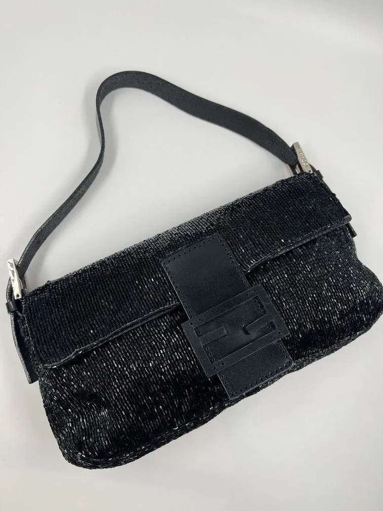 Fendi Sequin Beaded Baguette Bag