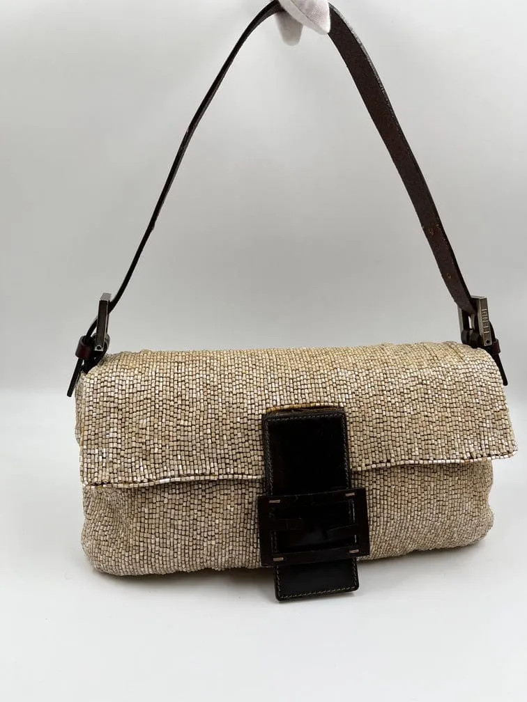 Fendi Sequin Beaded Baguette Bag
