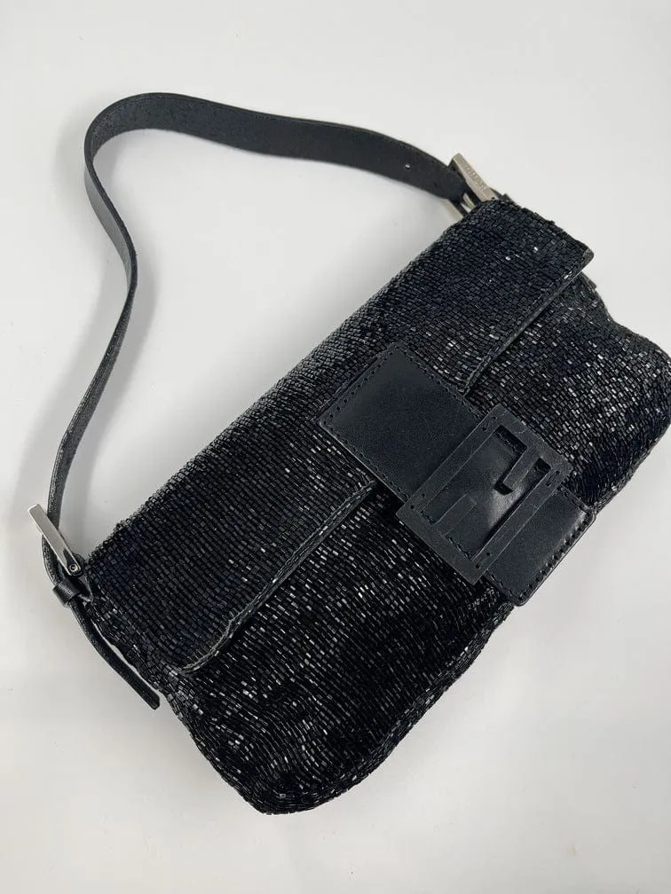 Fendi Sequin Beaded Baguette Bag