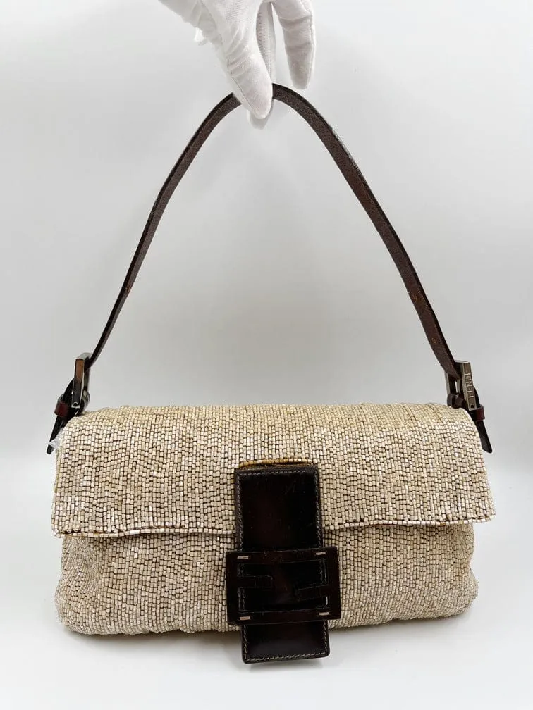 Fendi Sequin Beaded Baguette Bag