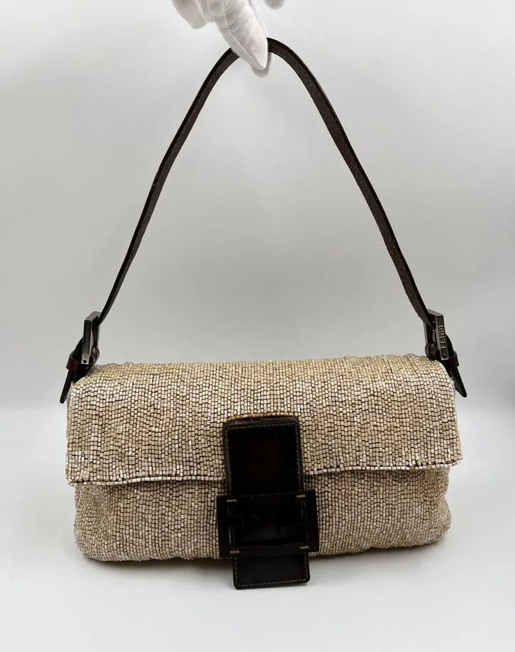 Fendi Sequin Beaded Baguette Bag