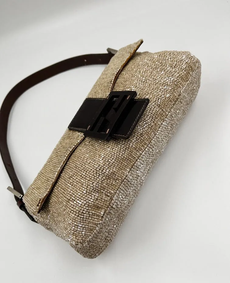 Fendi Sequin Beaded Baguette Bag