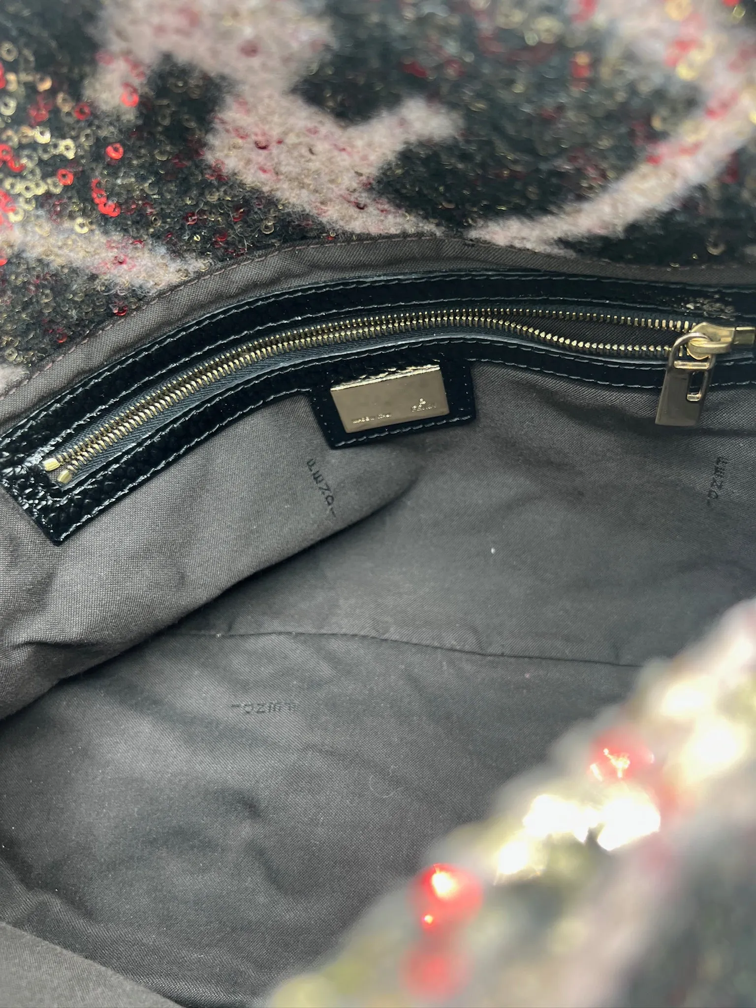 FENDI - Wool Sequin Macro FF Mama Baguette