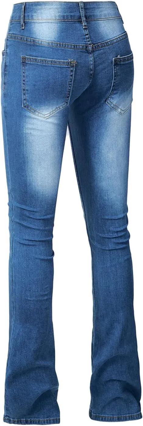 Flare Jeans for Women Bell Bottom Jeans Skinny Stretchy Denim Pants Skinny Jeans Available in Large Sizes