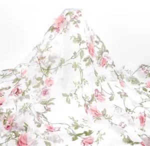 Flower Mesh Tulle Fabric 91cm Wide Colorful Lace Fabric Soft Tulle Lace Fabric for DIY Clothing Dress Design Women Gown Wedding Dress Curtain Decor