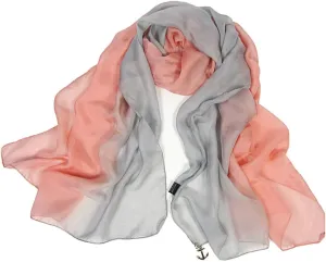 Forever Angel Women's 100% Silk Chiffon Sunscreen Shawls Wraps Oblong Gradient Scarf