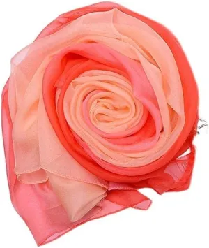 Forever Angel Women's 100% Silk Chiffon Sunscreen Shawls Wraps Oblong Gradient Scarf