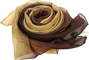 Forever Angel Women's 100% Silk Chiffon Sunscreen Shawls Wraps Oblong Gradient Scarf